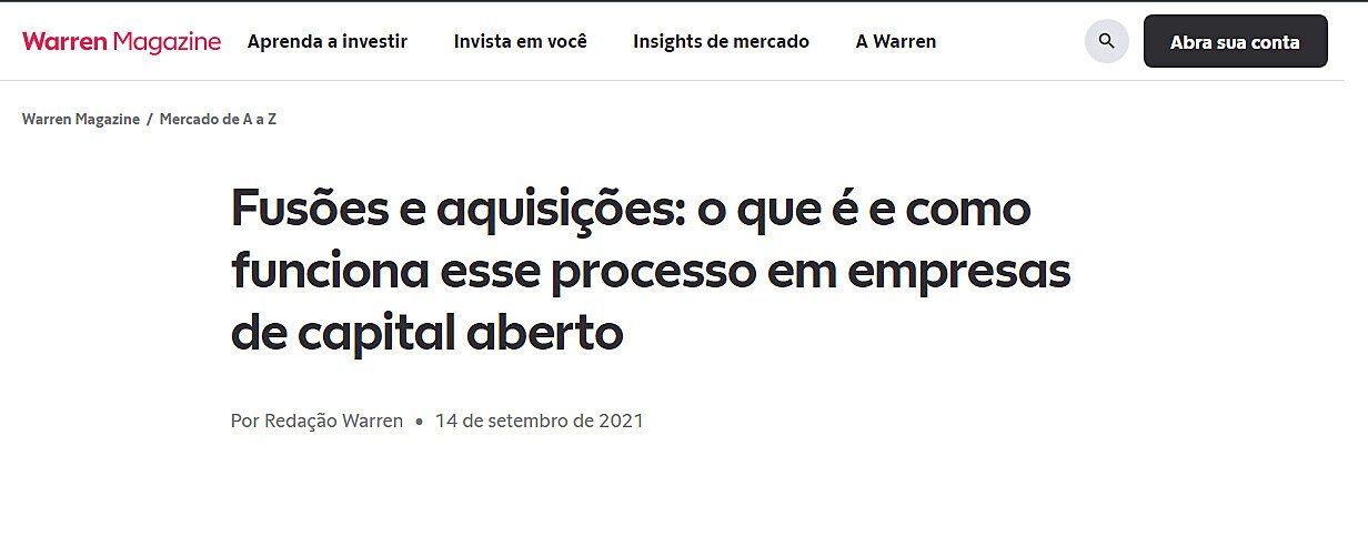 Fuses e aquisies: o que  e como funciona esse processo em empresas de capital aberto